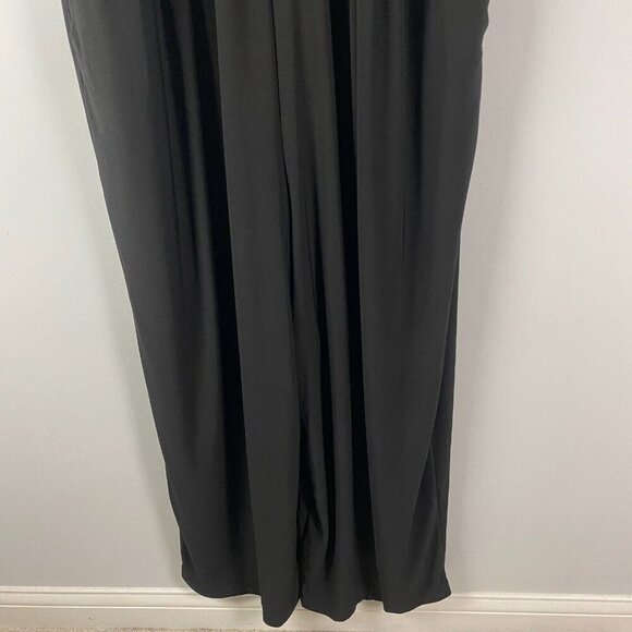 Kiyonna Black Cold Shoulder Jumpsuit Size 4X V Neck Wide Leg Stretch - Picture 4 of 12